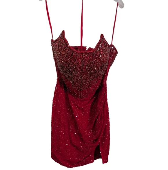 ASHLEYlauren Red Sequin Dress
